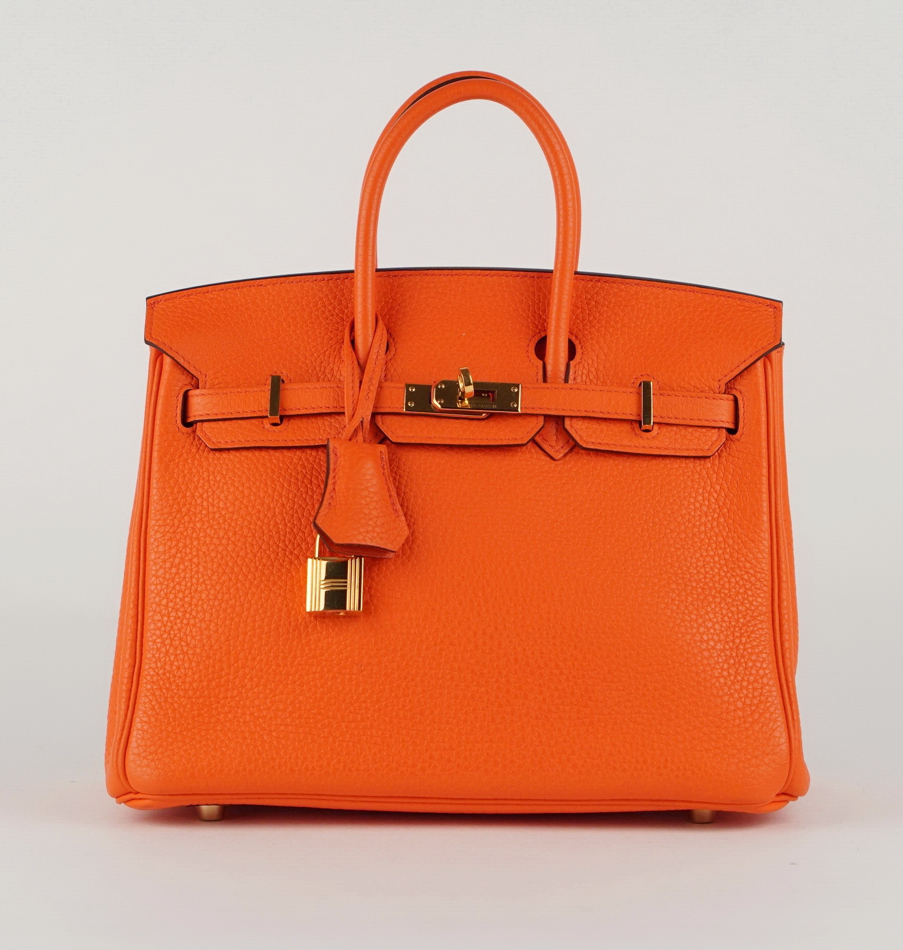 Hermès Birkin 25 Clemence GHW Orange Poppy 2015.